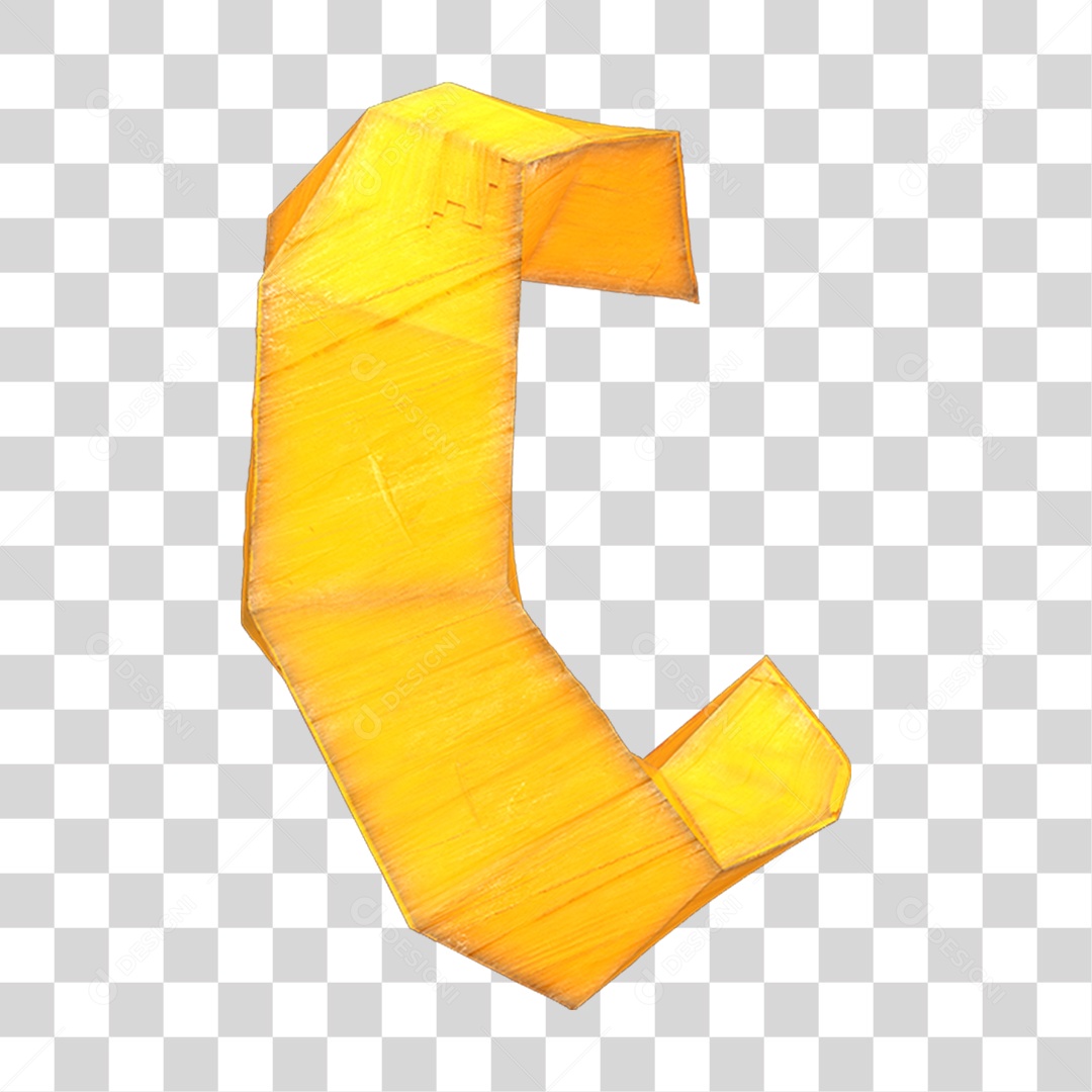 Elemento 3D Lua de Madeira Amarela PNG Transparente