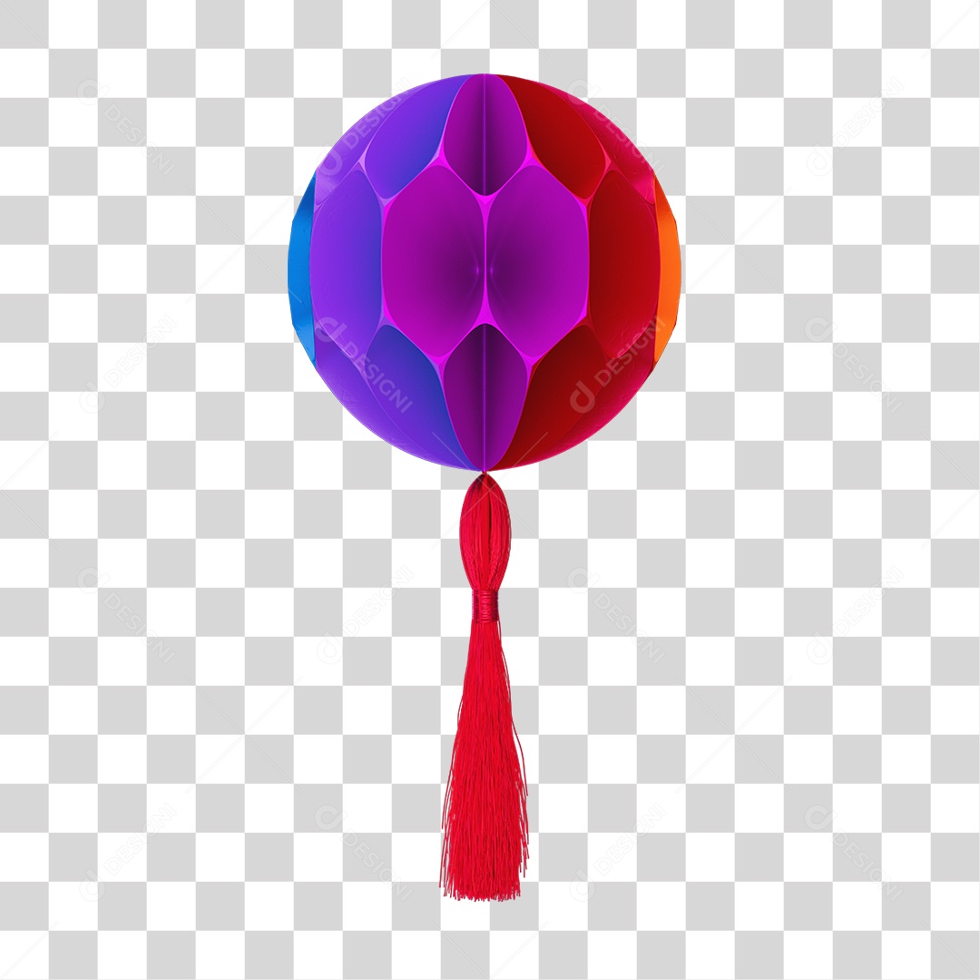 Elemento Balão Origami de Papel Colorido PNG Transparente