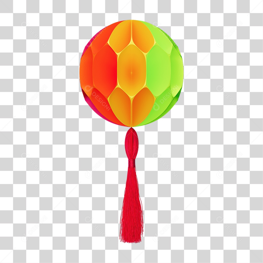 Elemento Balão Origami de Papel Colorido PNG Transparente