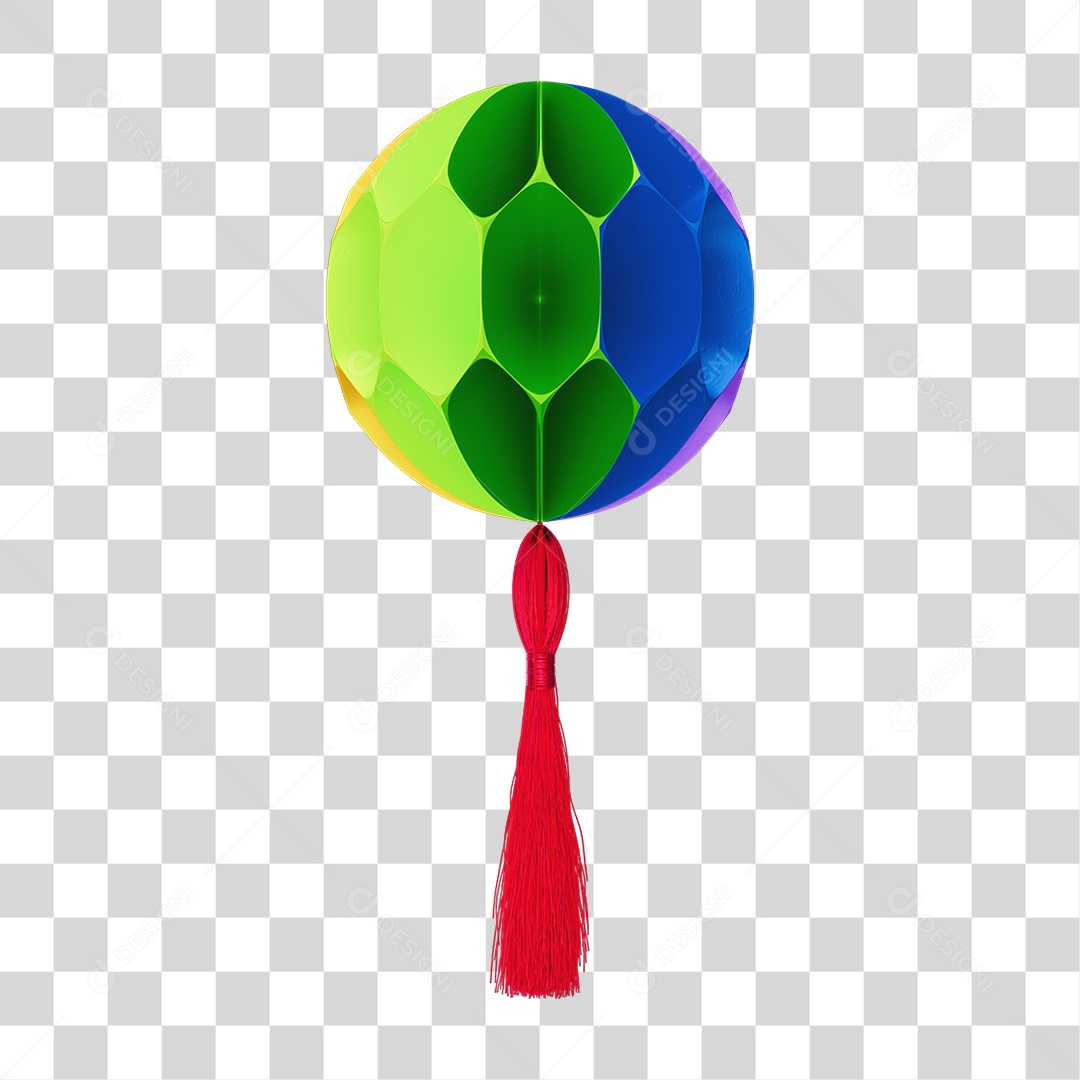 Elemento Balão Origami de Papel Colorido PNG Transparente