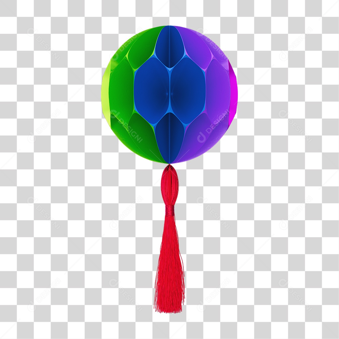 Elemento Balão Origami de Papel Colorido PNG Transparente