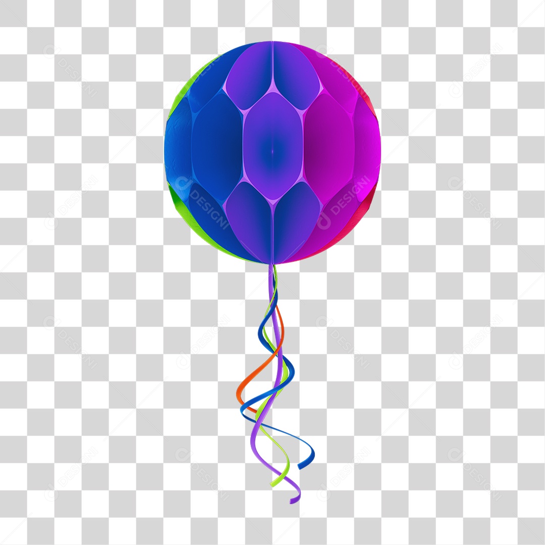 Elemento Balão Origami de Papel Colorido PNG Transparente