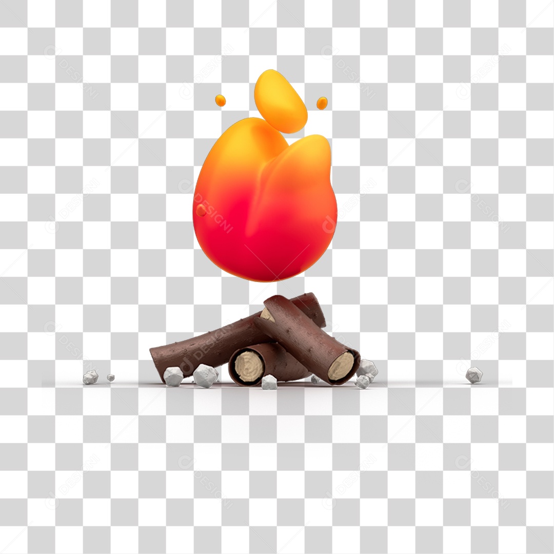 Elemento 3D Fogueira São João PNG Transparente