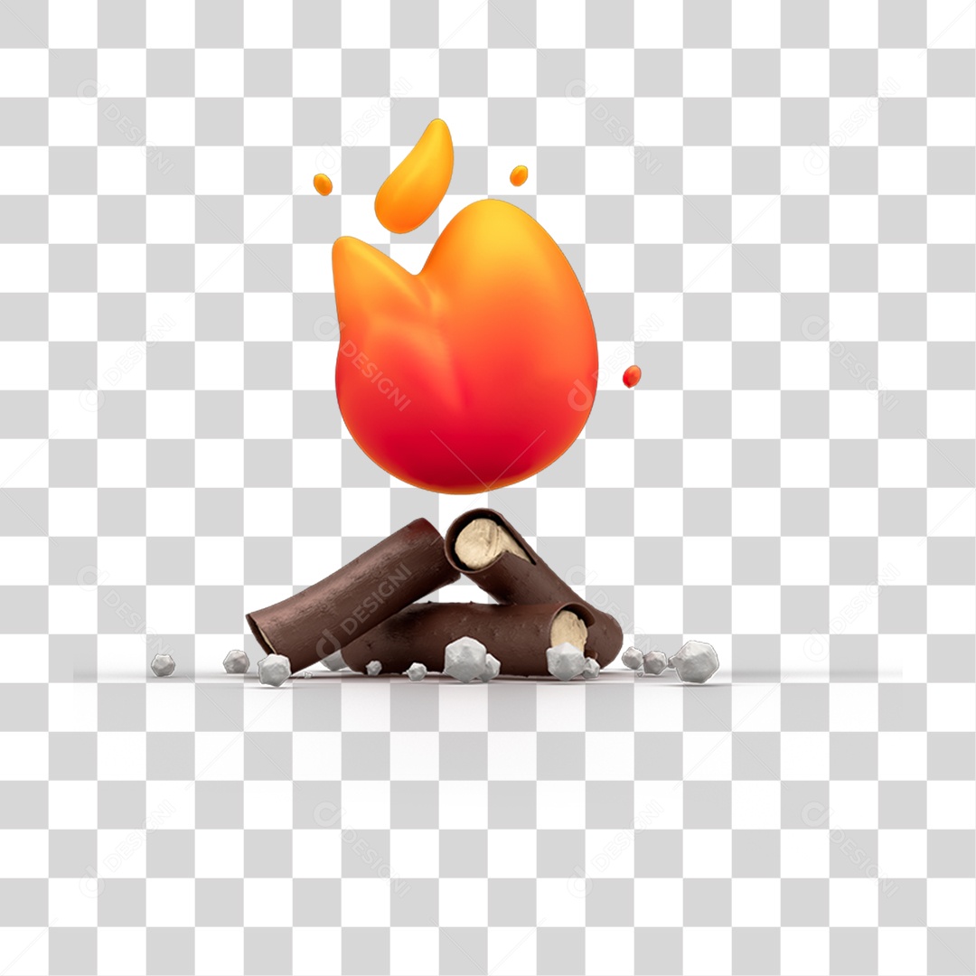 Elemento 3D Fogueira São João PNG Transparente