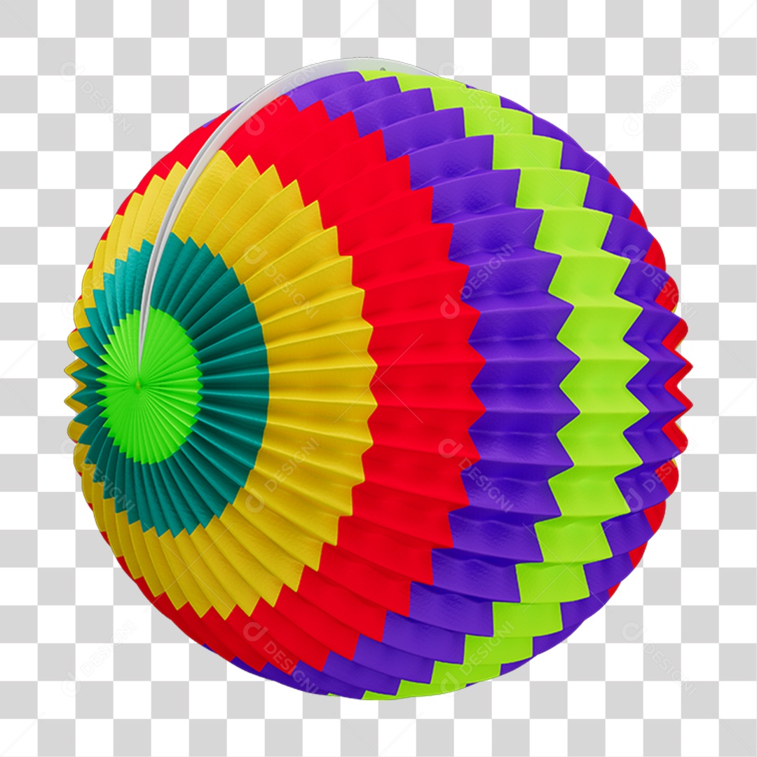 Elemento 3D Balão de Papel Colorido PNG Transparente