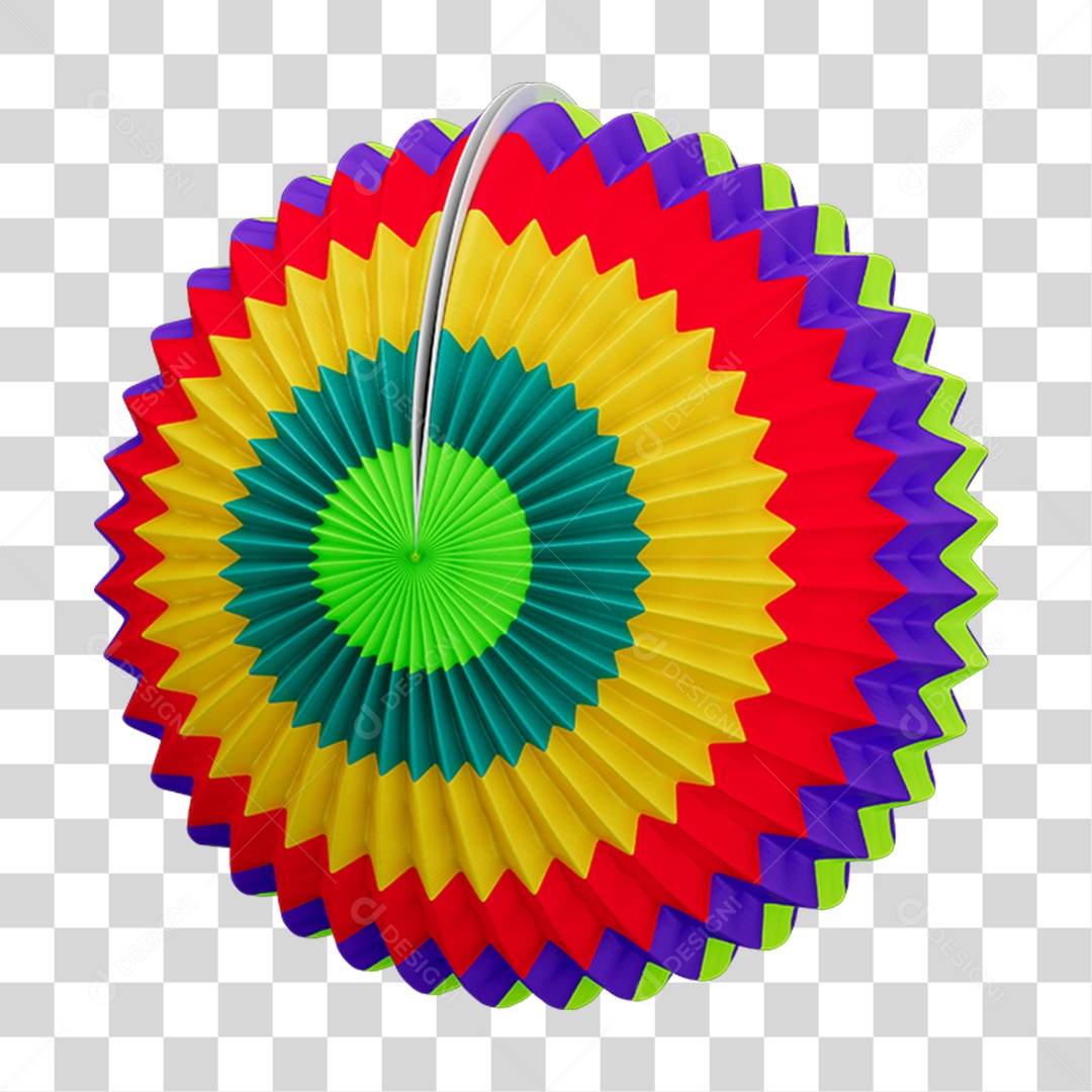 Elemento 3D Balão de Papel Colorido PNG Transparente