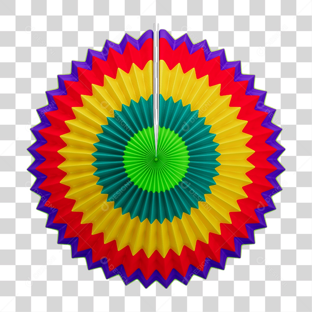 Elemento 3D Balão de Papel Colorido PNG Transparente