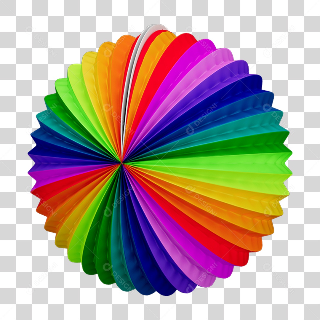 Elemento 3D Balão de Papel Colorido PNG Transparente