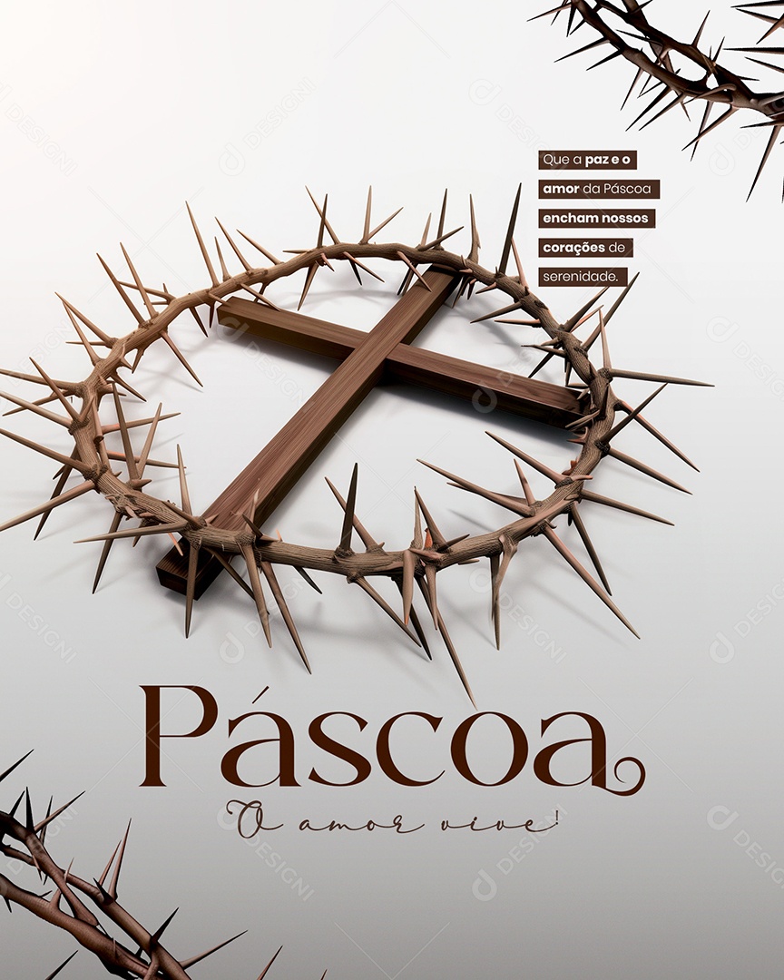 Páscoa 31 de Março Paz e Amor Social Media PSD Editável