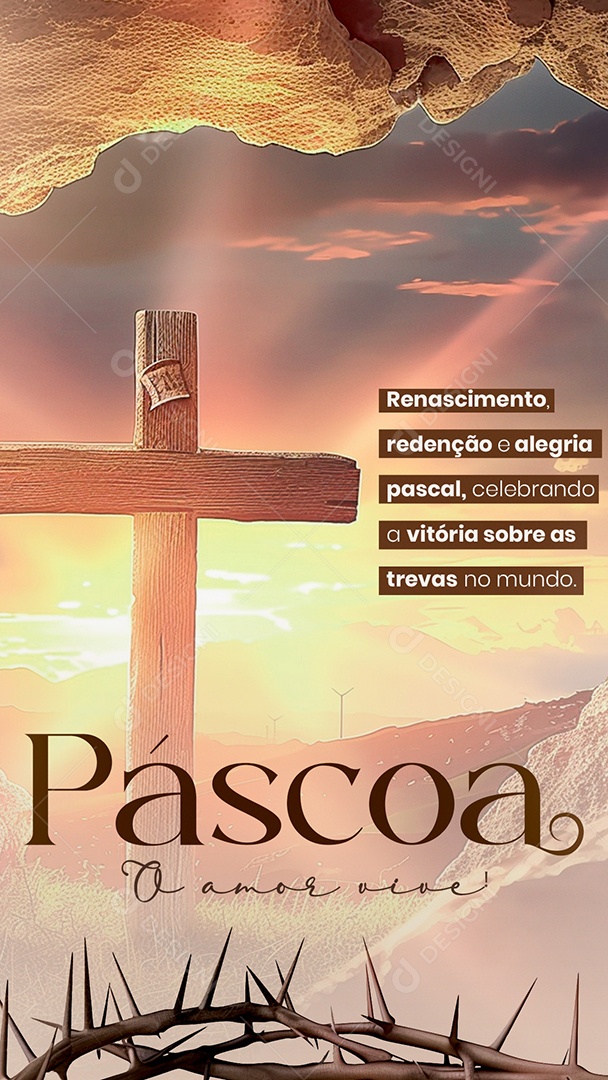 Story Páscoa 31 de Março Vitória Sobre as Trevas Social Media PSD Editável