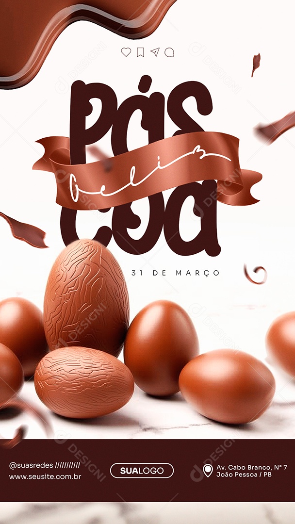 Story Social Media Páscoa 31 de Março PSD Editável