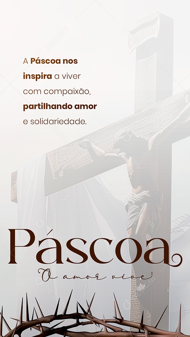 Story Páscoa 31 de Março o Amor Vive Social Media PSD Editável