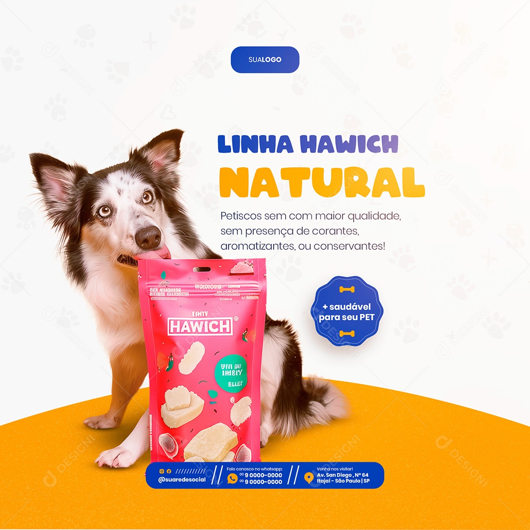 Feed Petshop Linha Hawich Natural Social Media PSD Editável