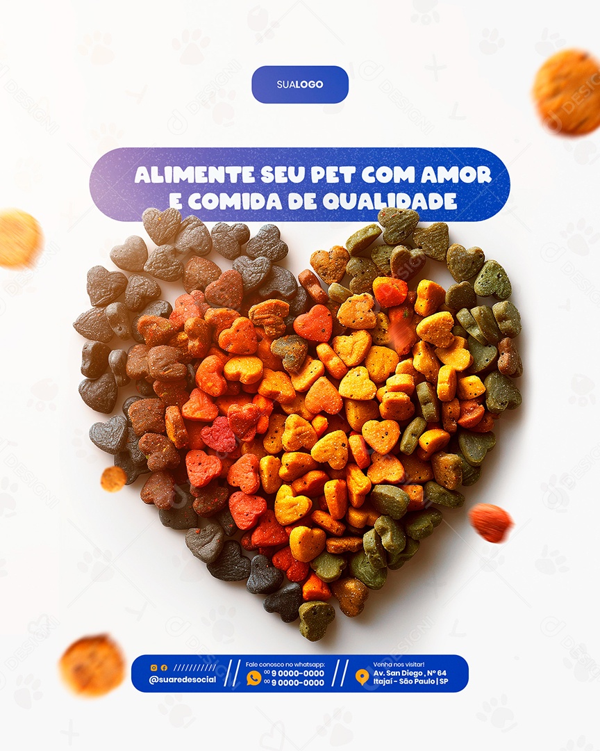 Petshop Alimente seu Pet com Amor Social Media PSD Editável