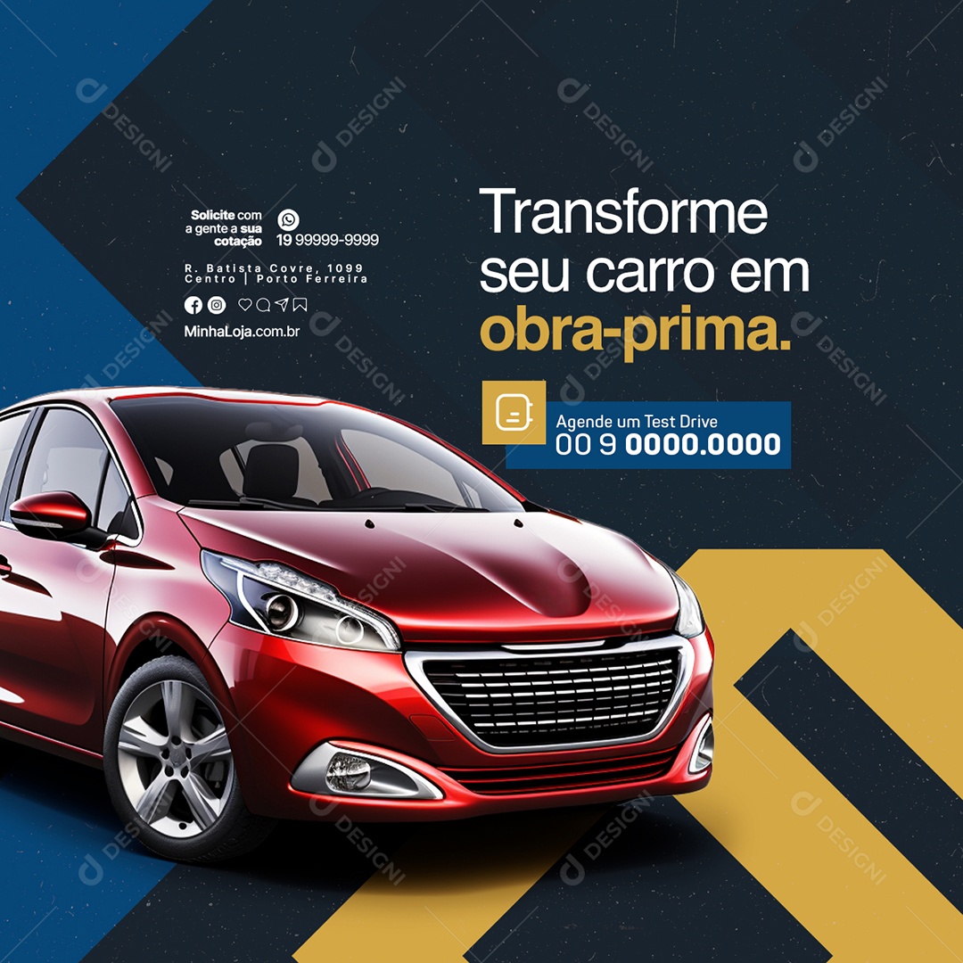 Oficina Mecânica Transforme seu Carro em Obra Prima Social Media PSD Editável