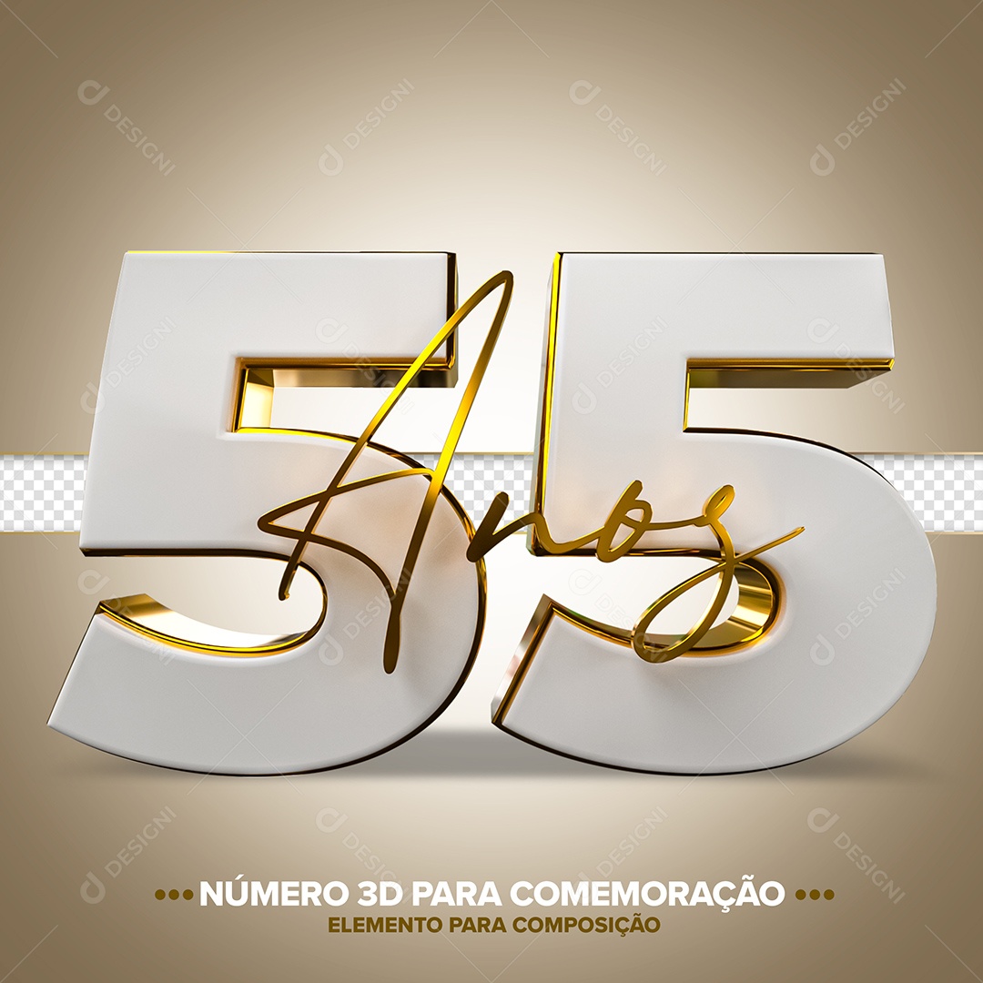 Número de Aniversário 3D - 55 Anos