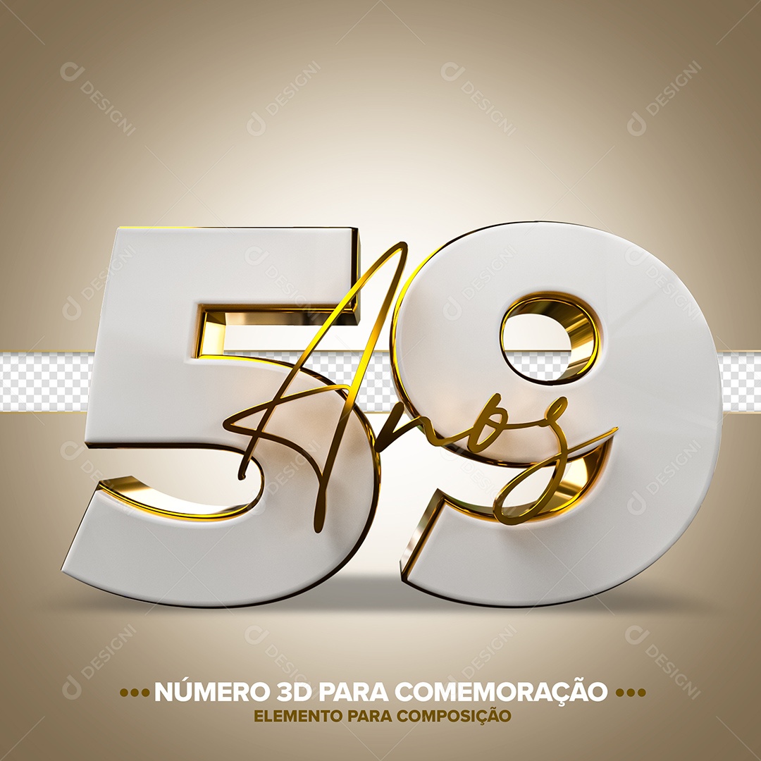 Número de Aniversário 3D - 59 Anos