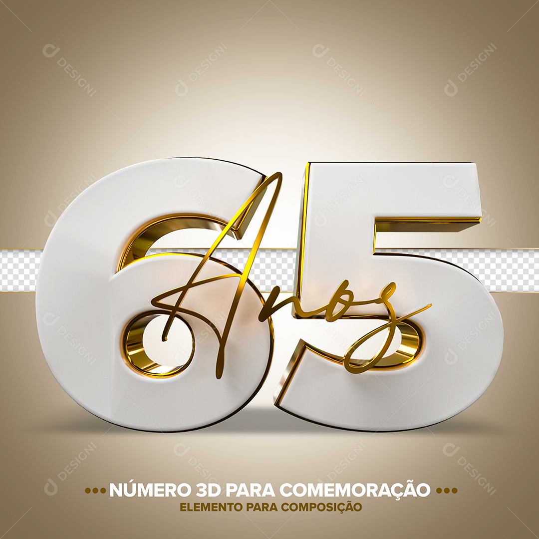 Número de Aniversário 3D - 65 Anos