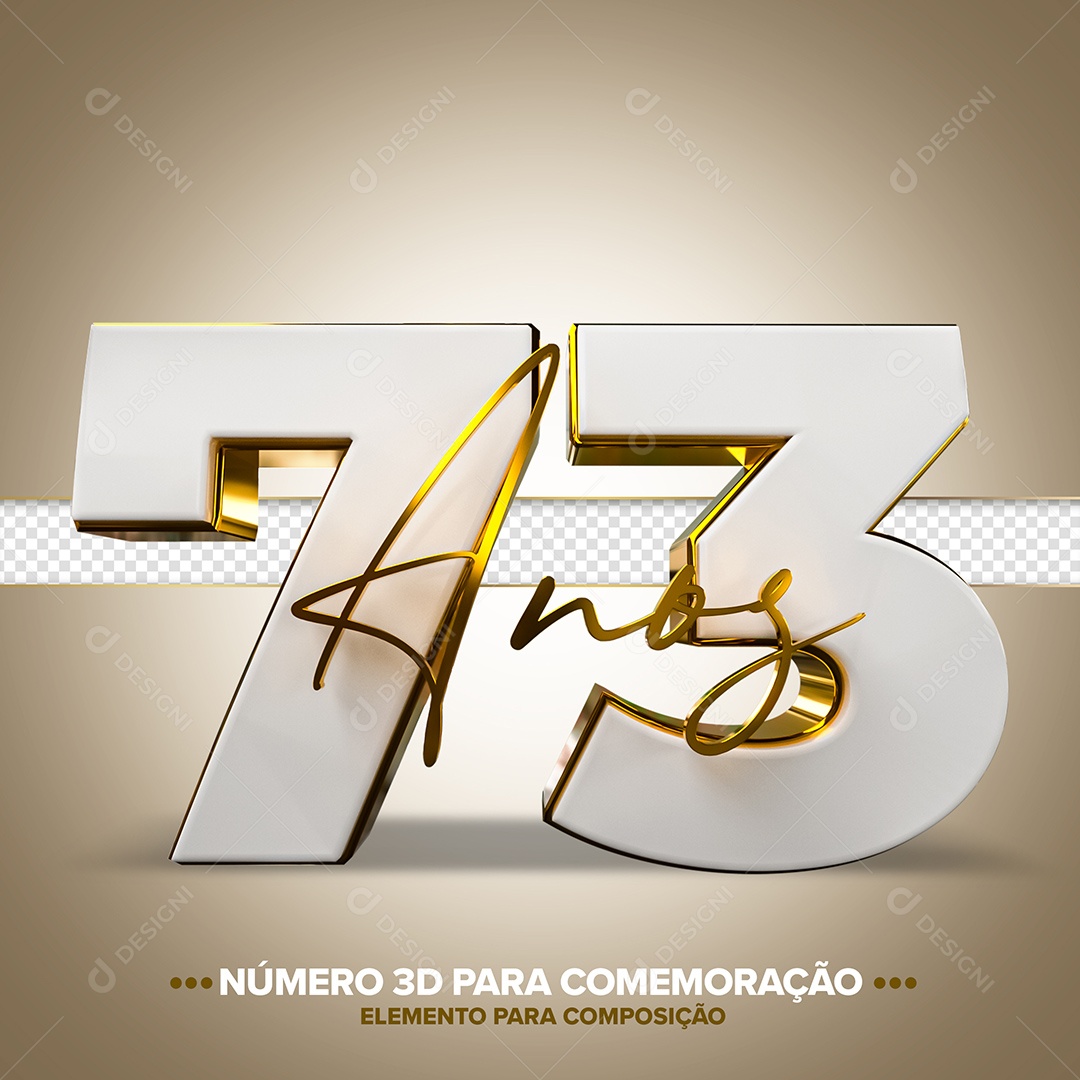 Número de Aniversário 3D - 73 Anos