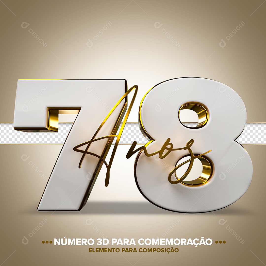 Número de Aniversário 3D - 78 Anos