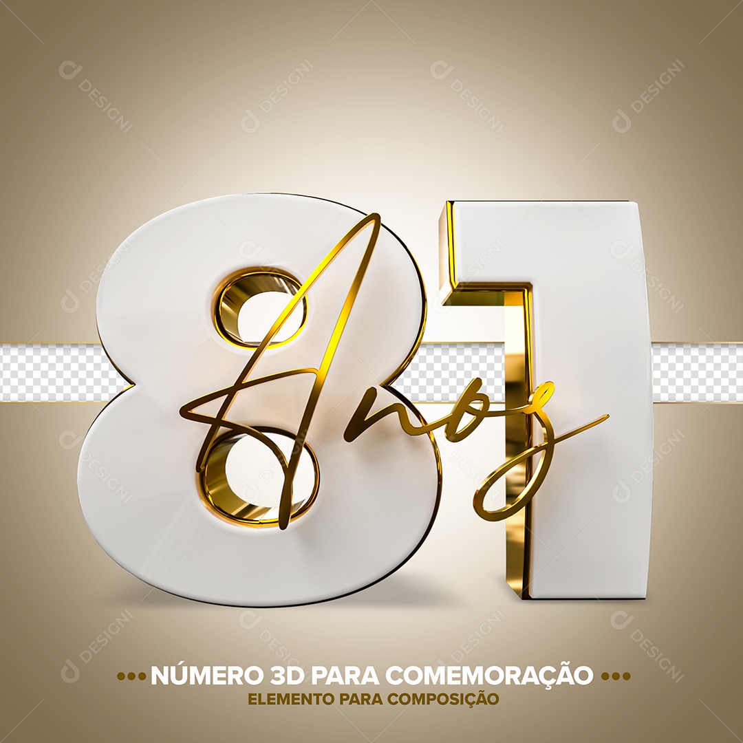 Número de Aniversário 3D - 81 Anos