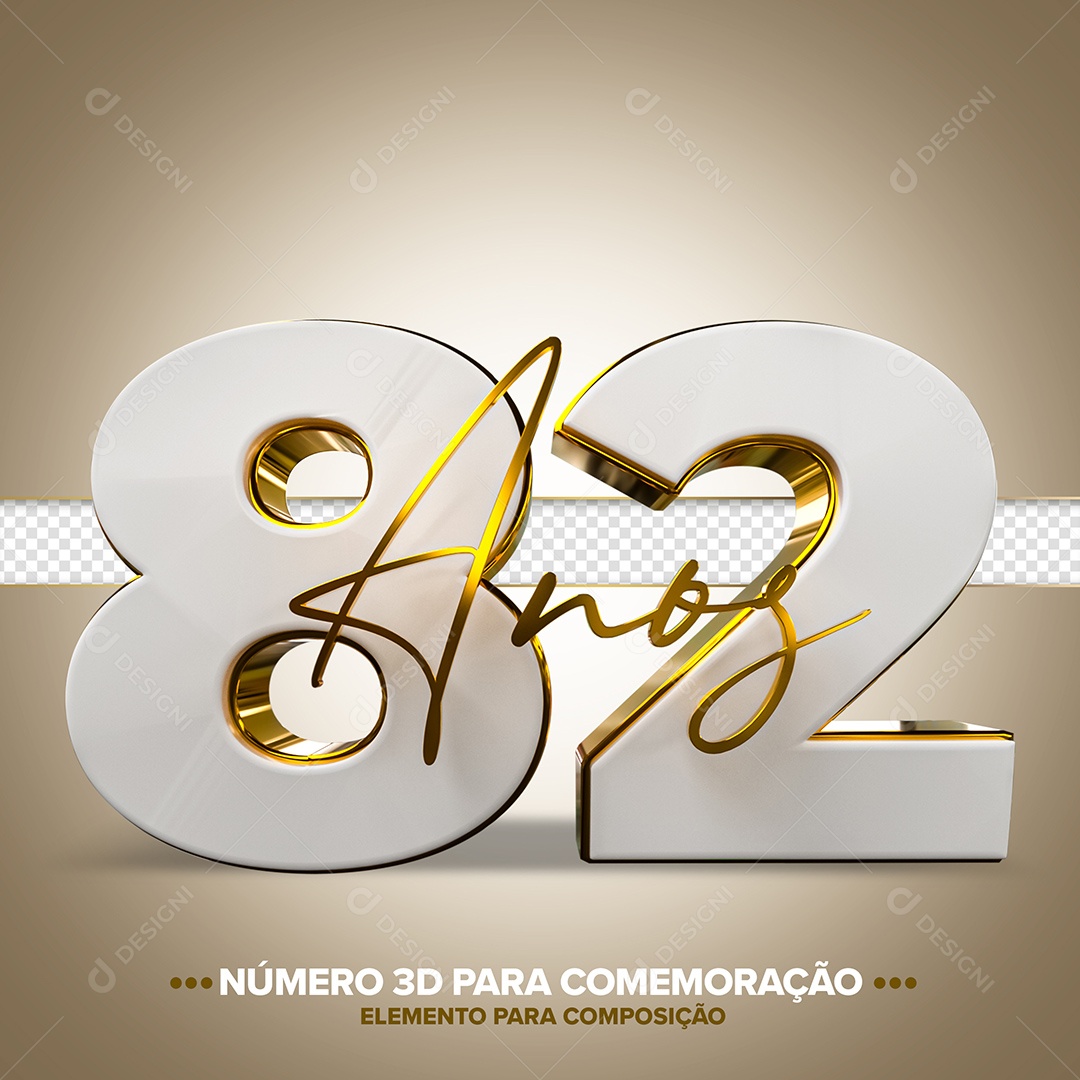 Número de Aniversário 3D - 82 Anos