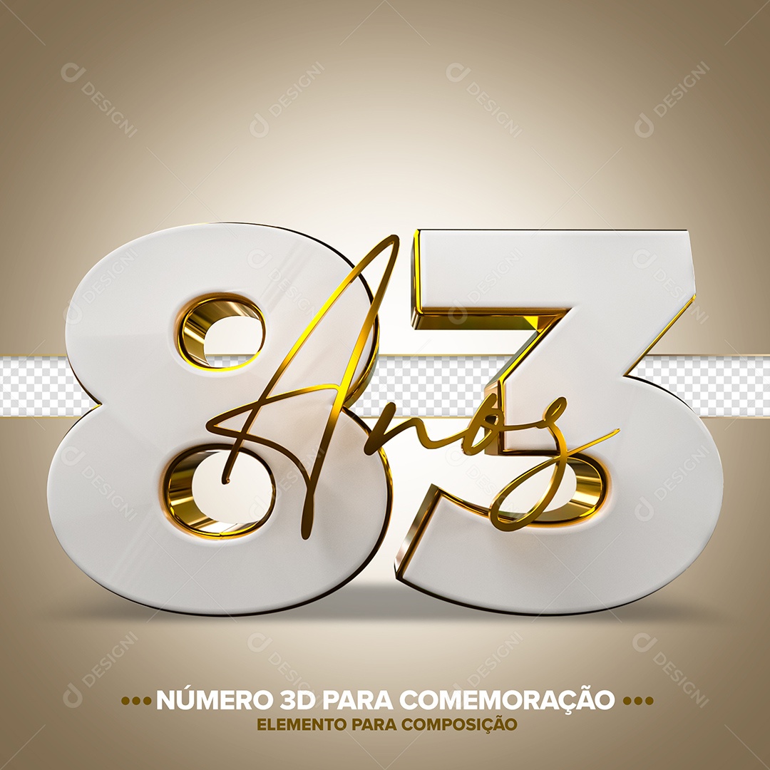 Número de Aniversário 3D - 83 Anos