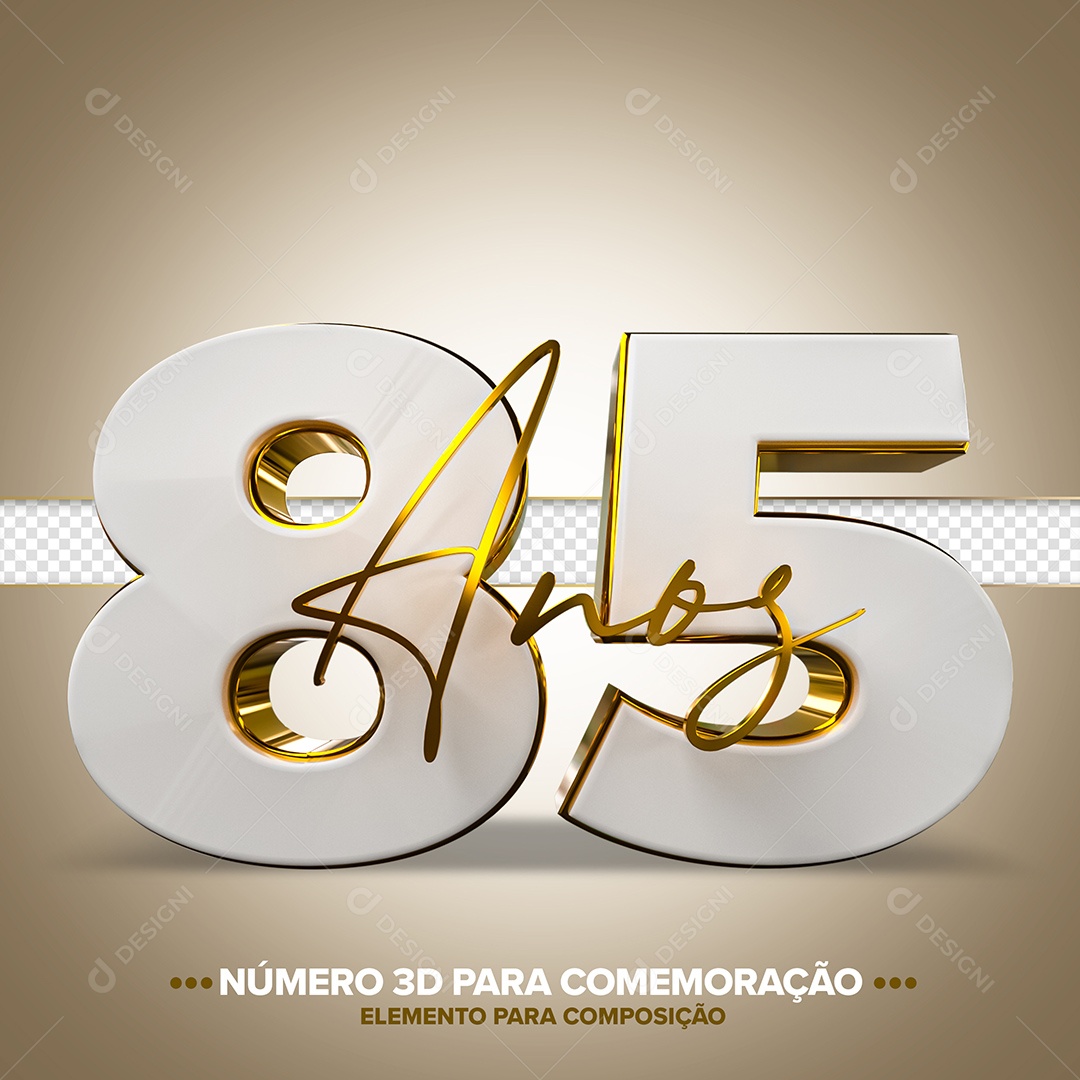 Número de Aniversário 3D - 85 Anos