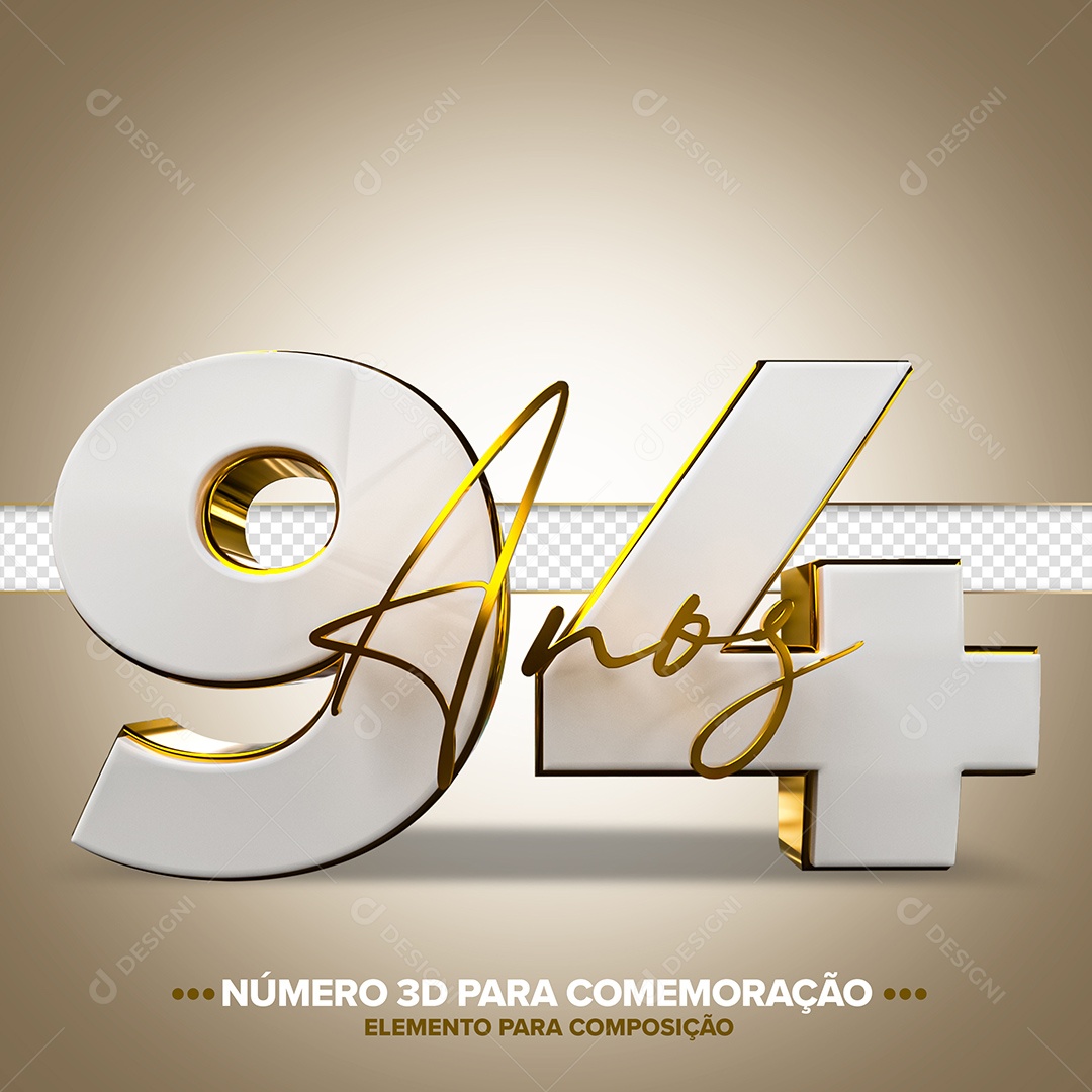 Número de Aniversário 3D - 94 Anos