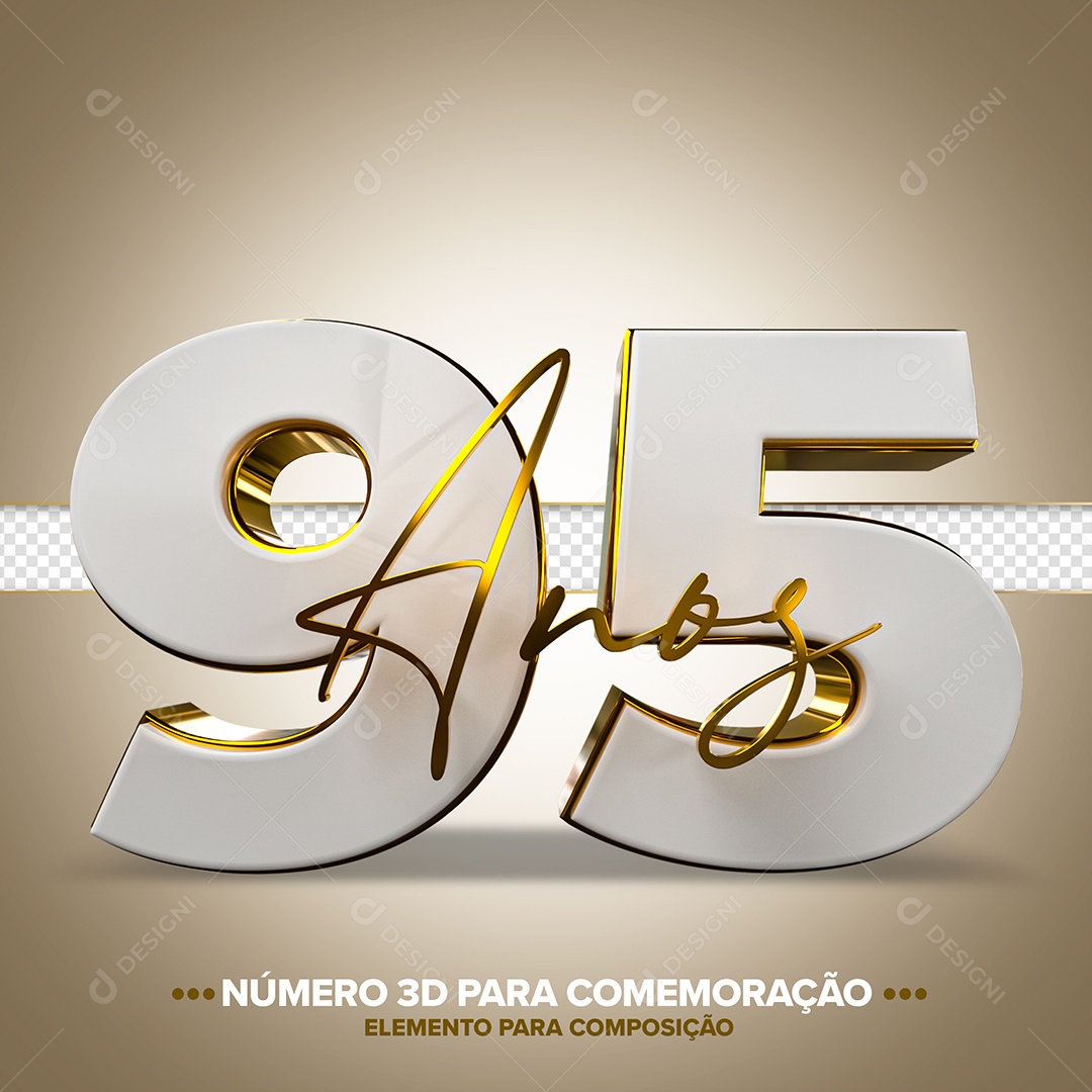 Número de Aniversário 3D - 95 Anos