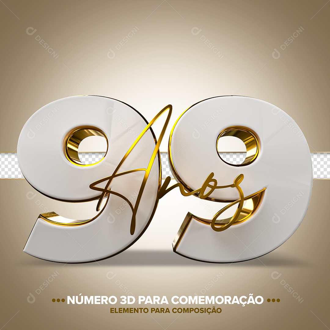 Número de Aniversário 3D - 99 Anos