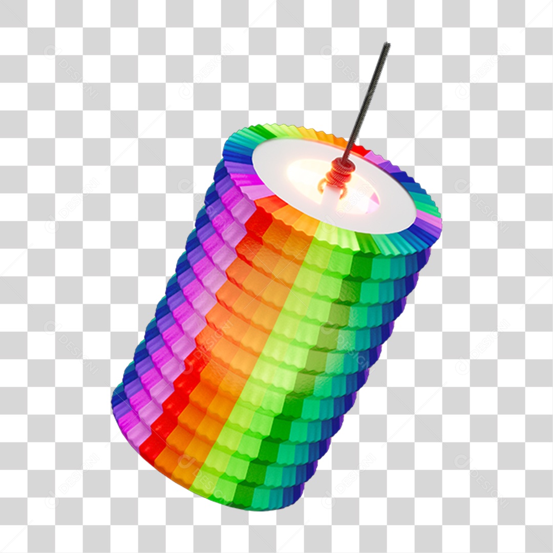 Balão Lanterna Colorido PNG Transparente