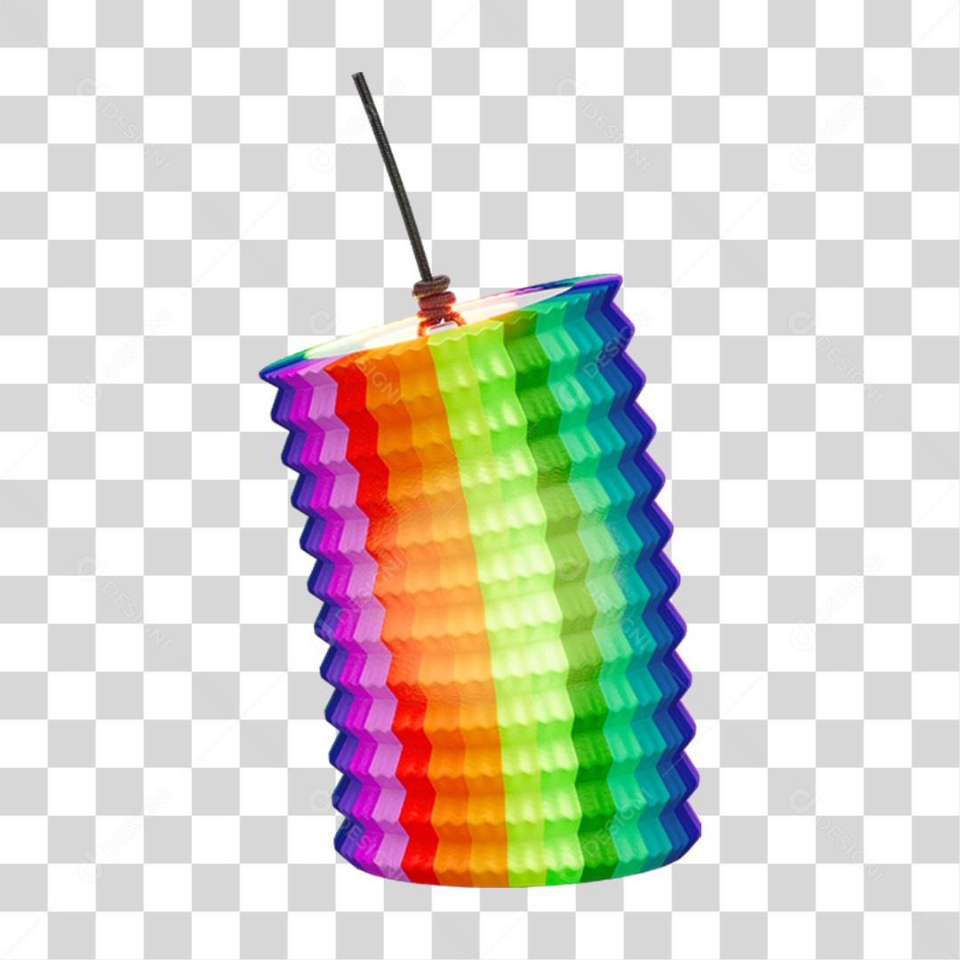 Balão Lanterna Colorido PNG Transparente