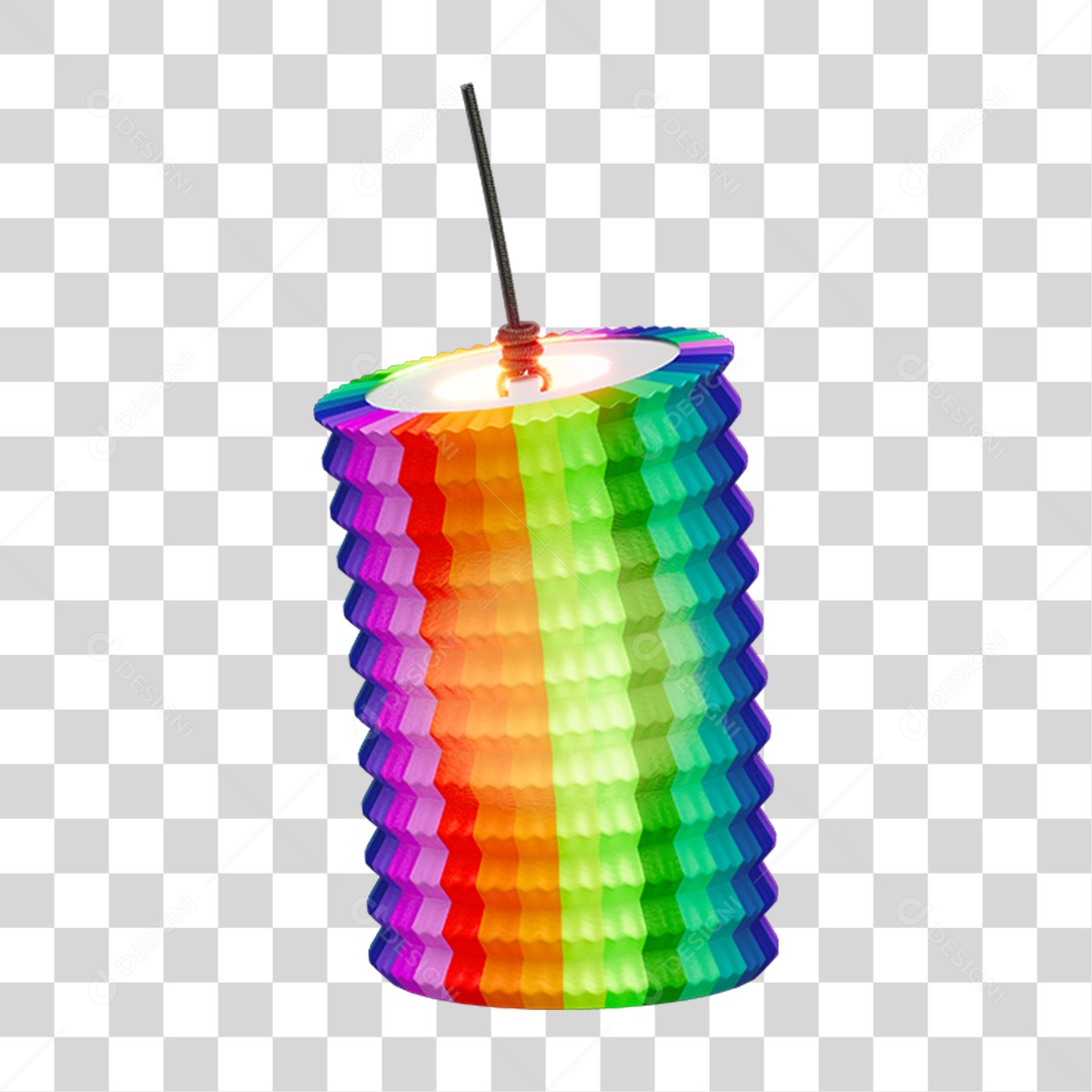 Balão Lanterna Colorido PNG Transparente