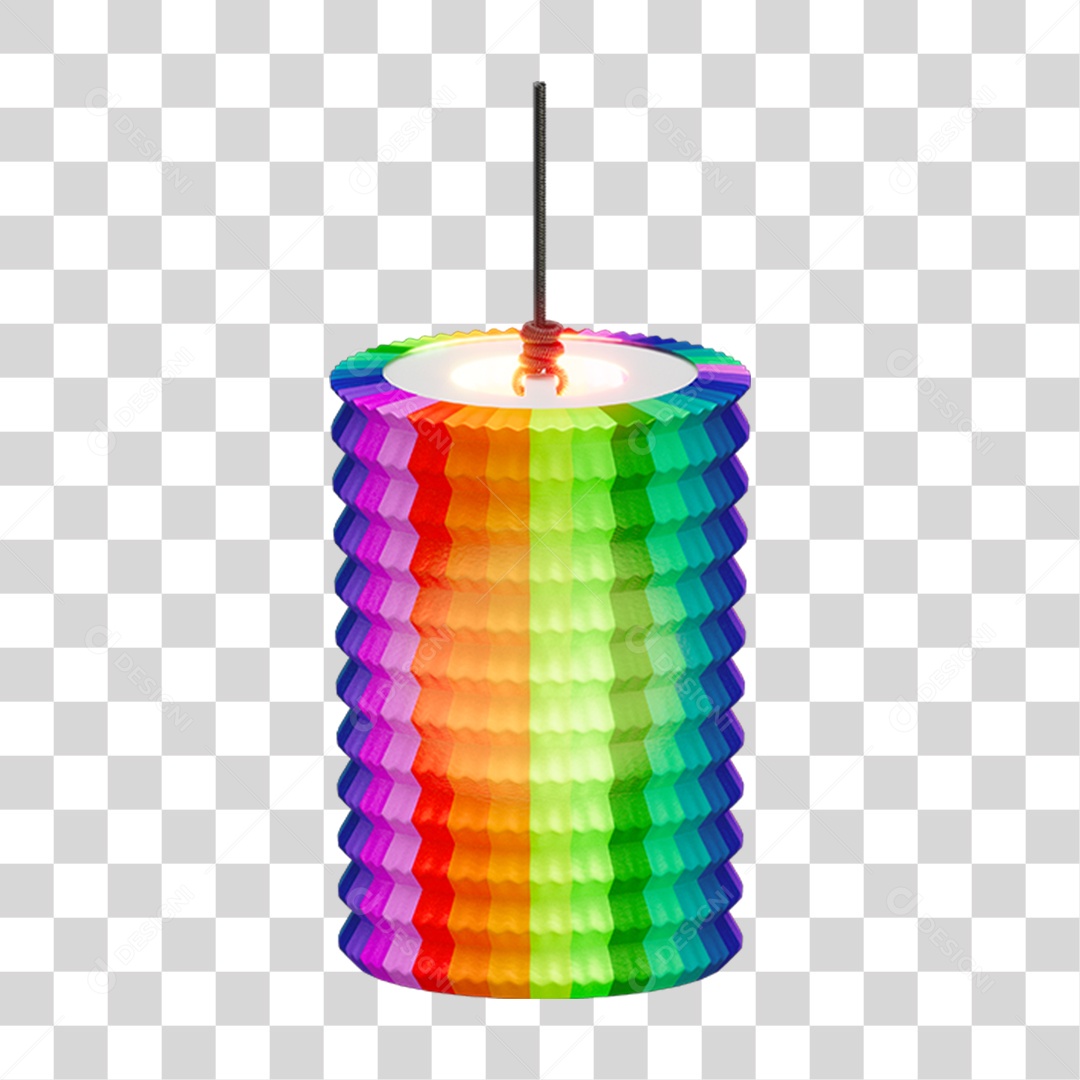 Balão Lanterna Colorido PNG Transparente