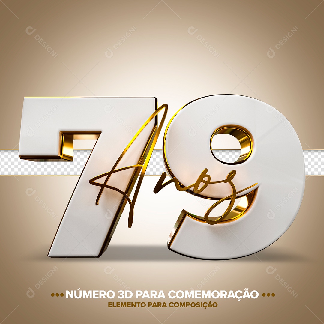 Número de Aniversário 3D - 79 Anos