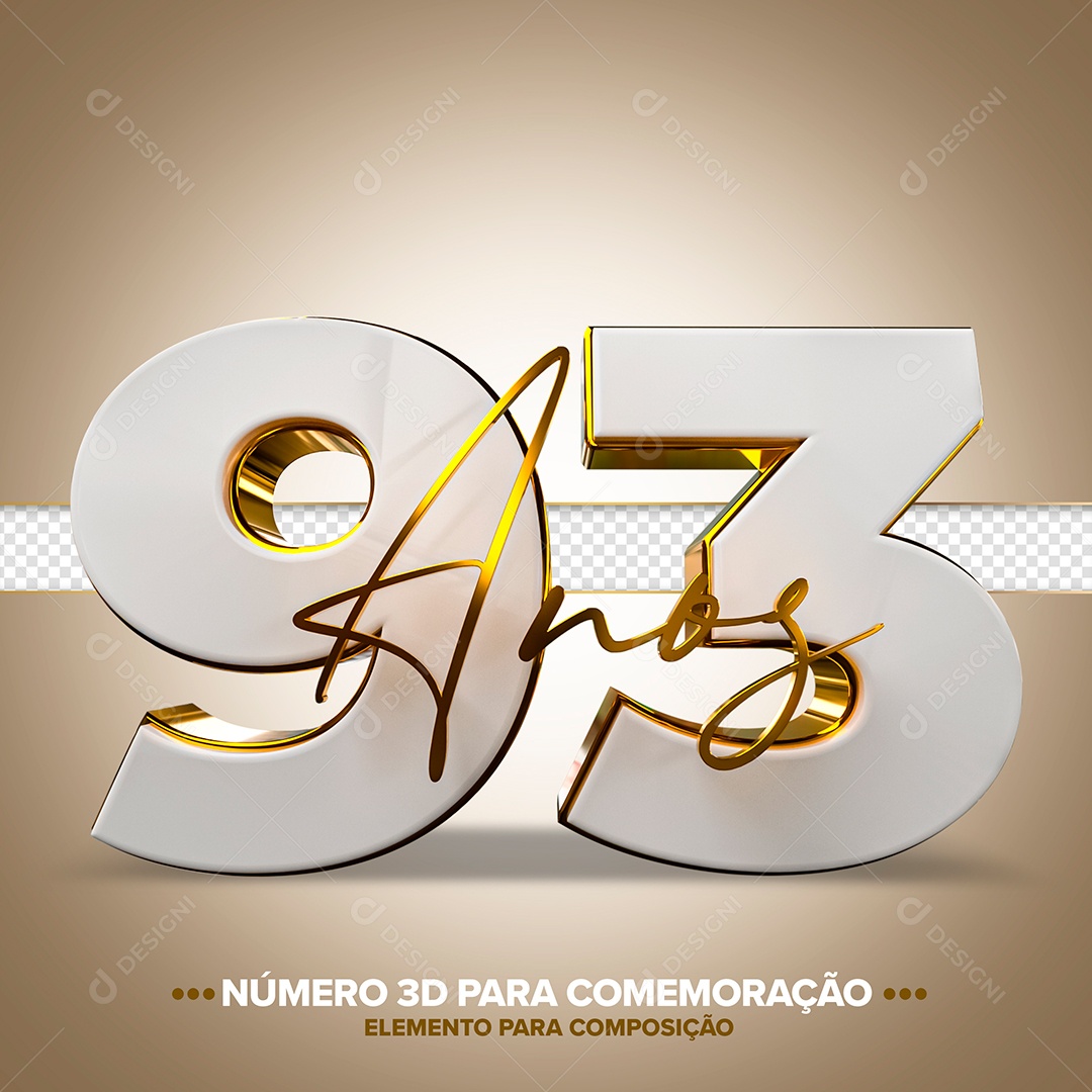 Número de Aniversário 3D - 93 Anos