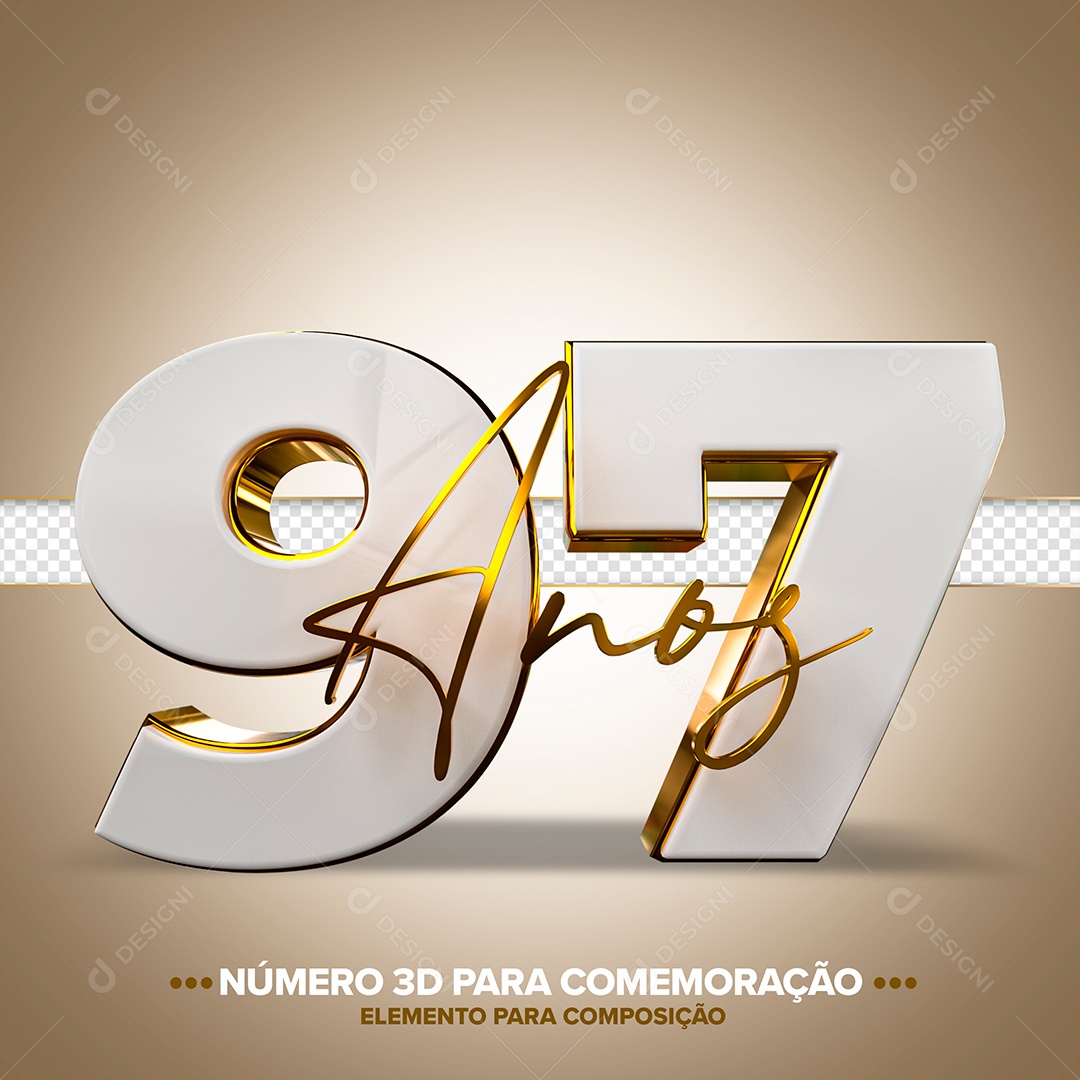 Número de Aniversário 3D - 97 Anos