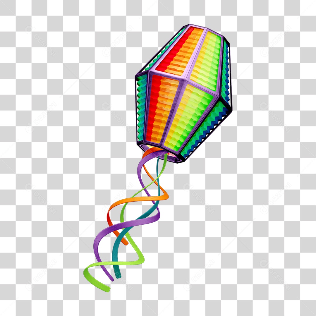 Balão Tradicional Colorido PNG Transparente