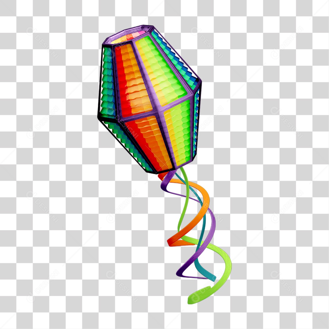 Balão Tradicional Colorido PNG Transparente