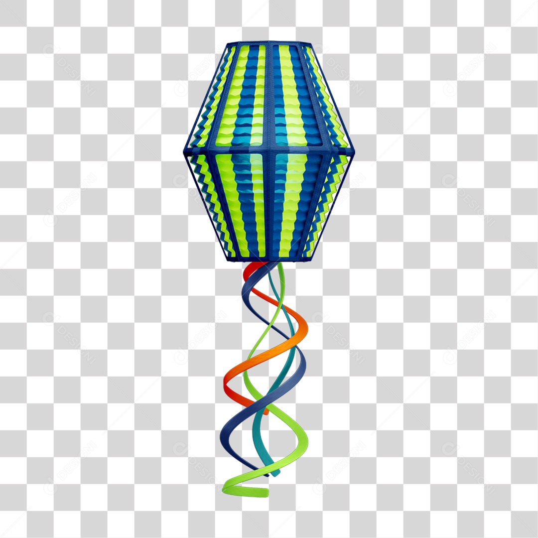 Balão Tradicional Colorido PNG Transparente