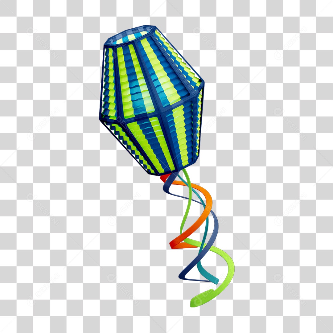 Balão Tradicional Colorido PNG Transparente