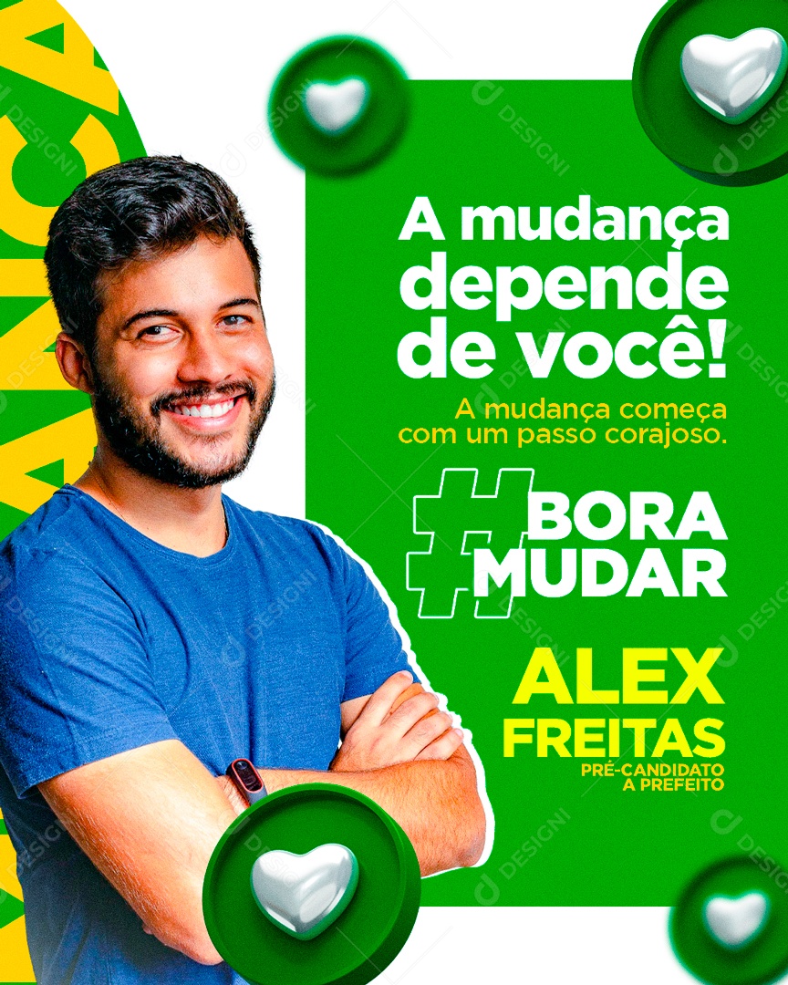 Politica a Mudança Depende de Você Social Media PSD Editável