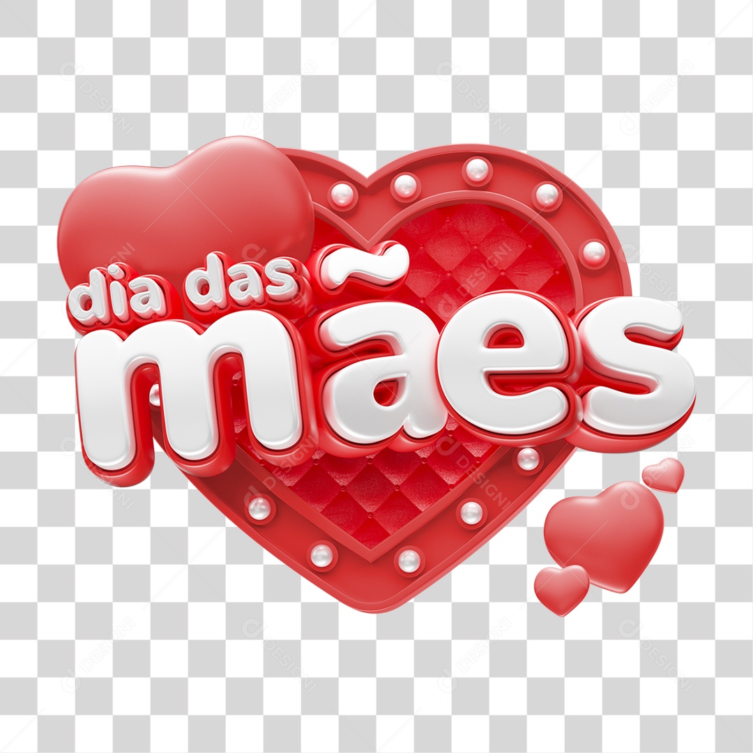 Selo 3D Dia das Mães PNG Transparente