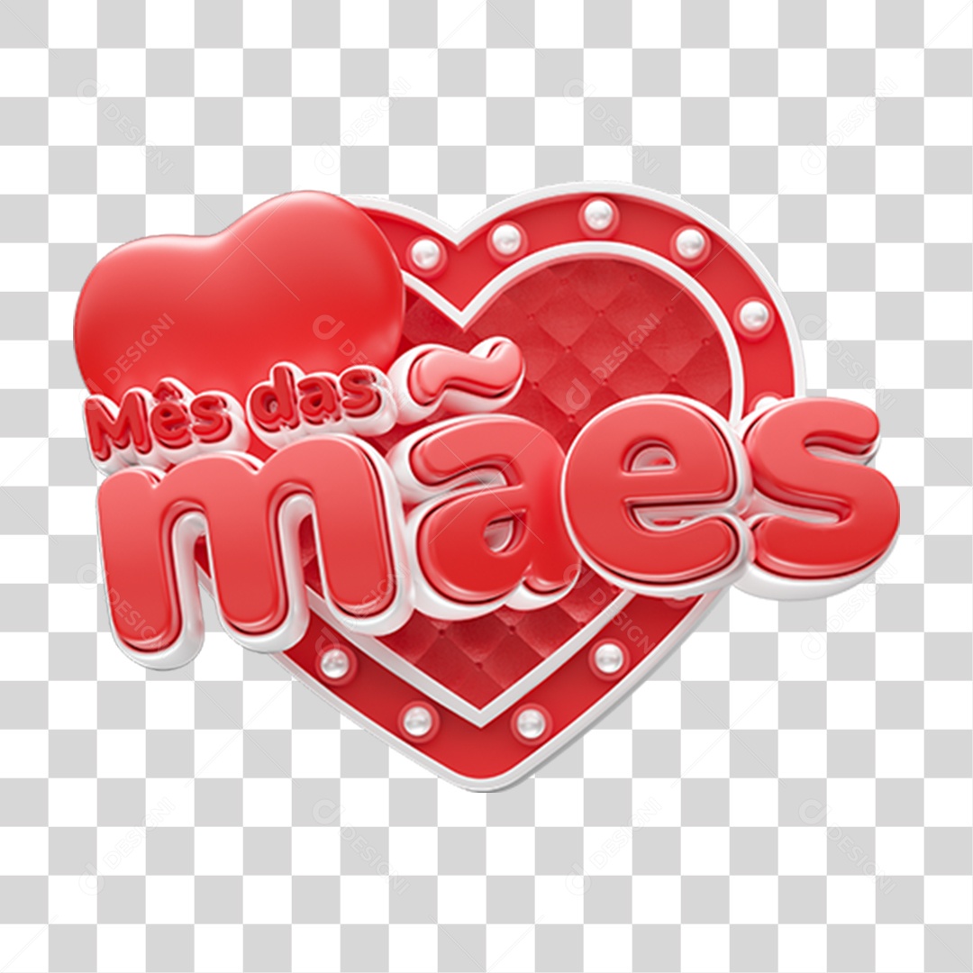Selo 3D Mês das Mães PNG Transparente