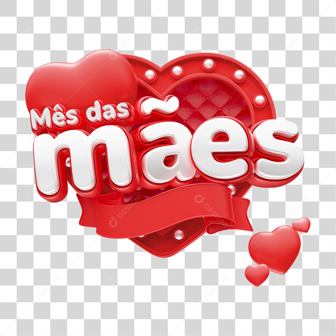 Selo 3D Mês das Mães PNG Transparente