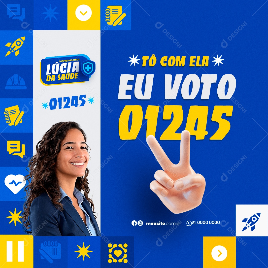 Politica To com Ela 01245 Social Media PSD Editável