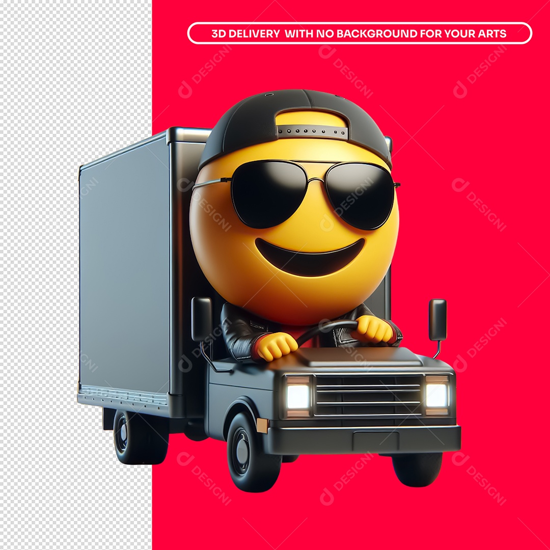Personagem Delivery Emoji Fazendo Entrega Composição PSD