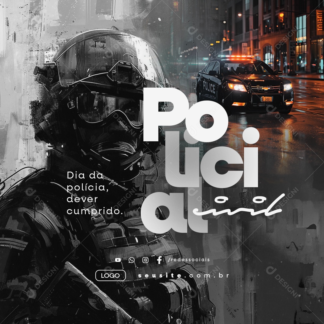 Dia da Polícia Civil 21 De Abril Dever Cumprido Social Media PSD Editável