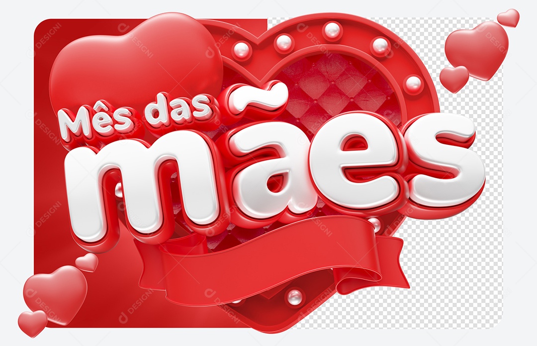 Mother's Month 3D Stamp for PSD Composition